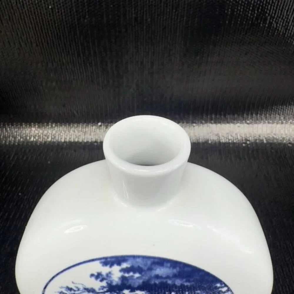 ROYAL COPENHAGEN Denmark Fajance Blue Porcelain Vase‎ Bottle Dansk Landskab Vase